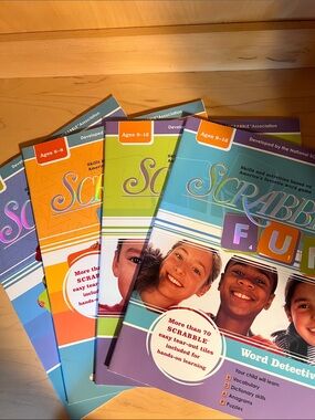 Bundle of 4 Scrabble Fun Activity Books - ages 6-12